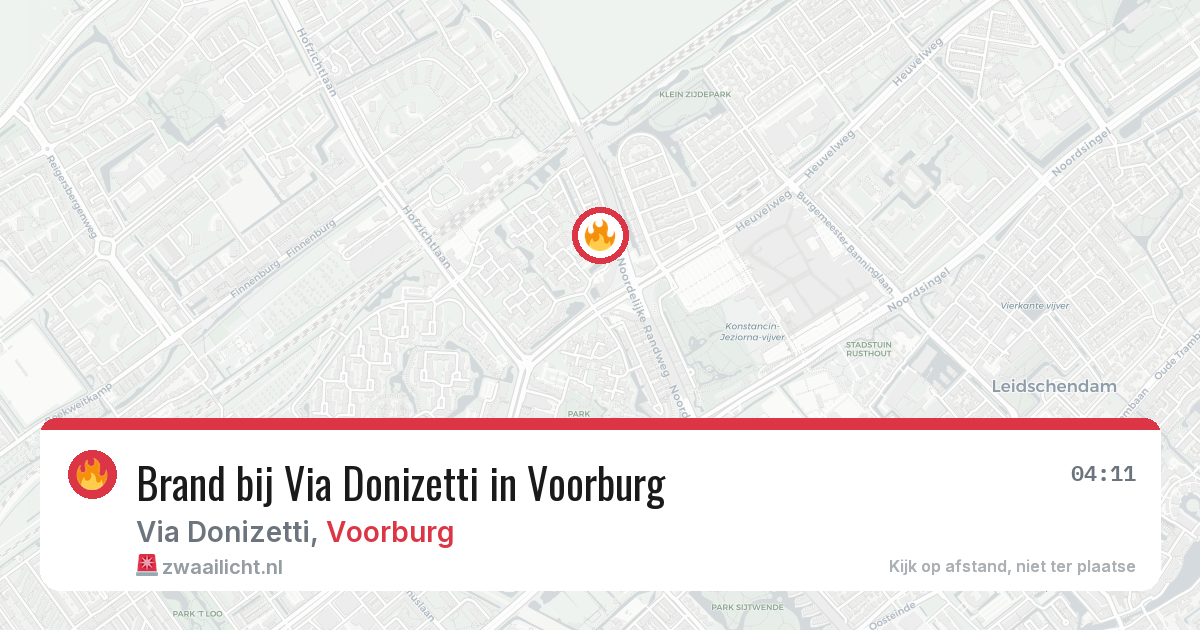 Brand bij Via Donizetti in Voorburg — 21 mrt 2026