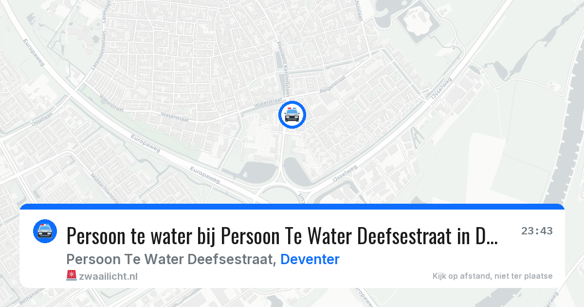 Persoon te water bij Persoon Te Water Deefsestraat in Deventer — 24 jun 2026