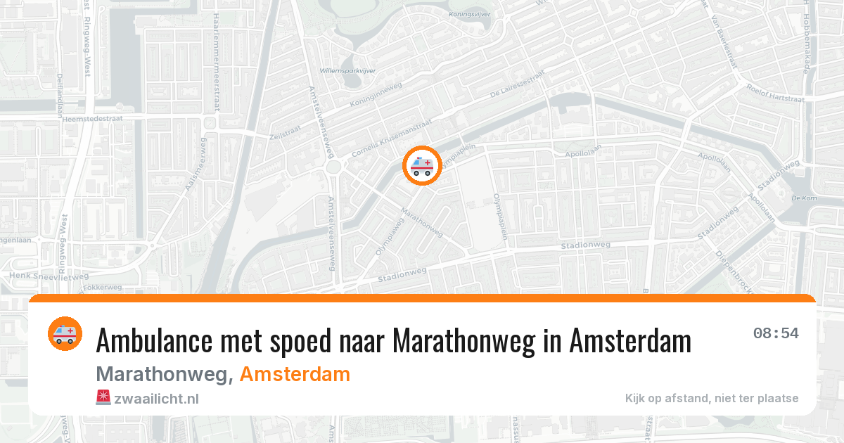 Ambulance met spoed naar Marathonweg in Amsterdam — 4 aug 2026