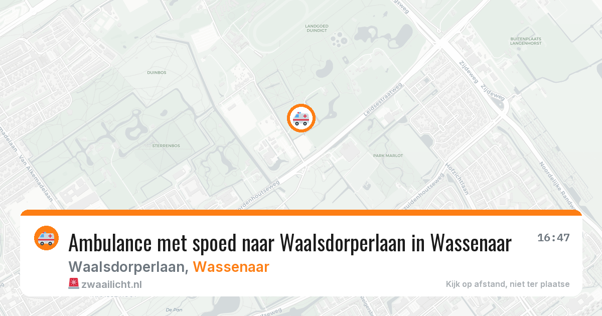Ambulance met spoed naar Waalsdorperlaan in Wassenaar — 29 mei 2026