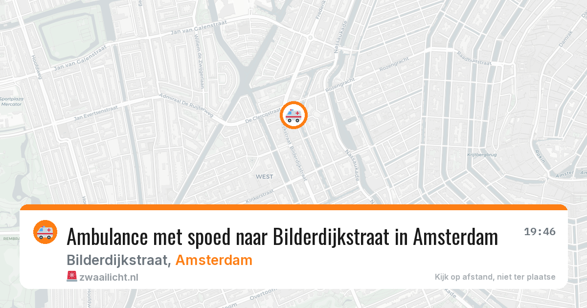 Ambulance met spoed naar Bilderdijkstraat in Amsterdam — 26 apr 2026