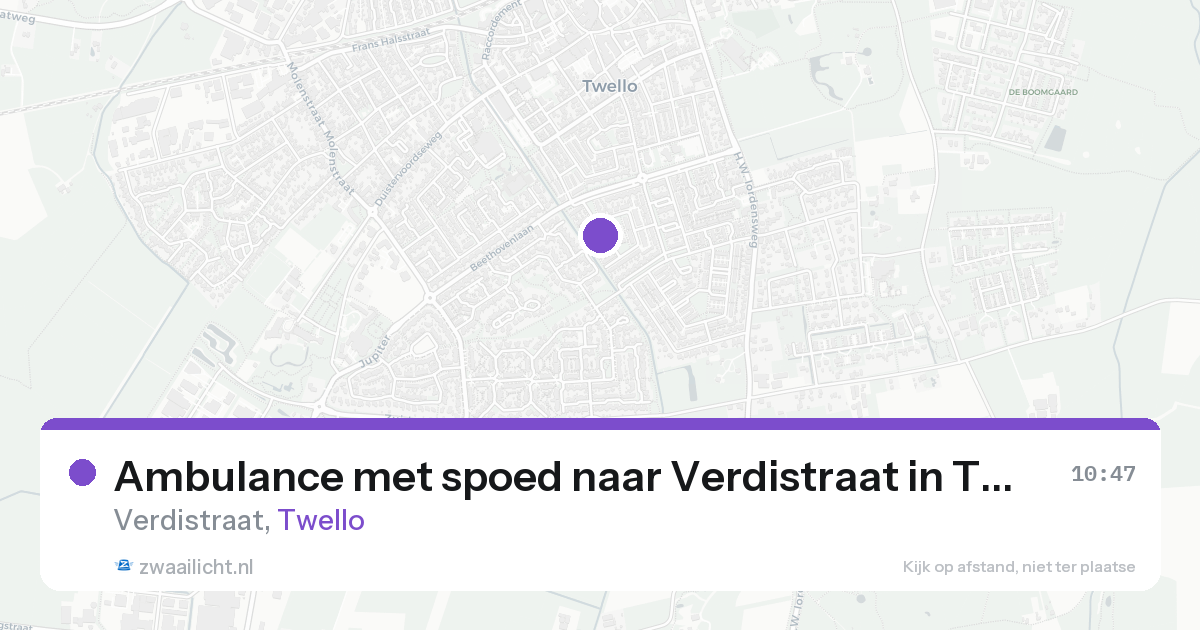 Ambulance met spoed naar Verdistraat in Twello — 17 aug 2026