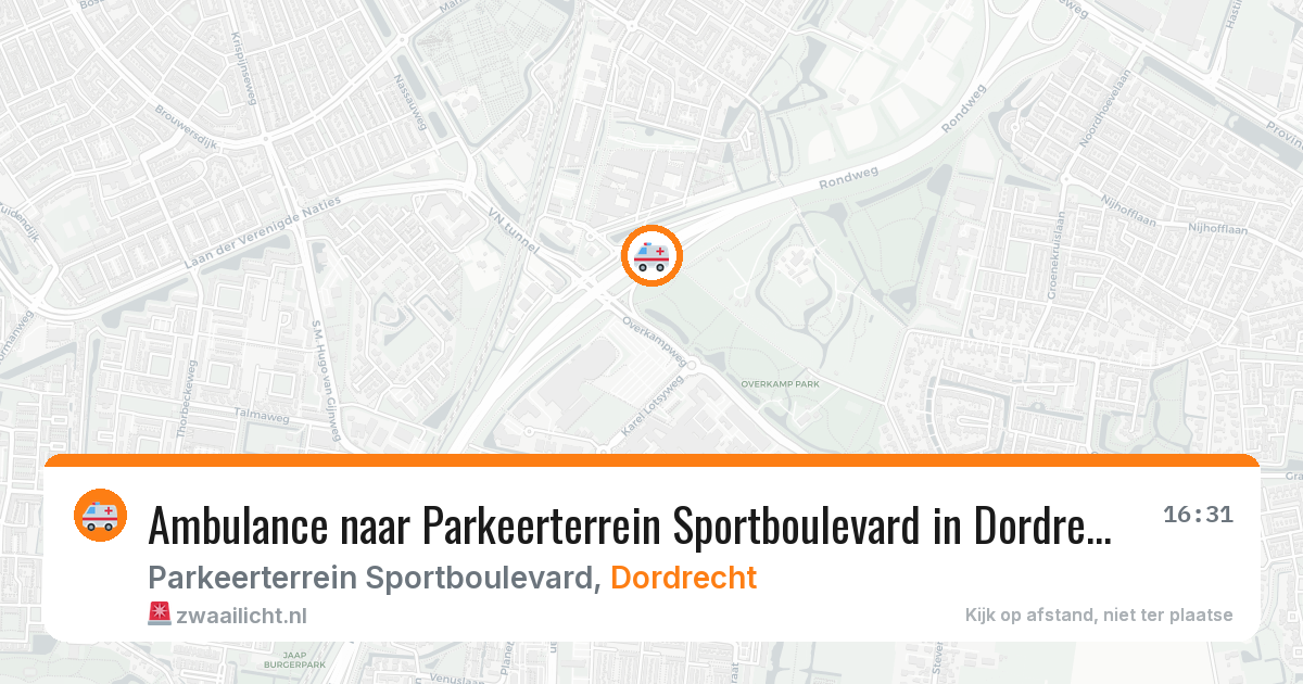 Ambulance naar Parkeerterrein Sportboulevard in Dordrecht — 14 jul 2026