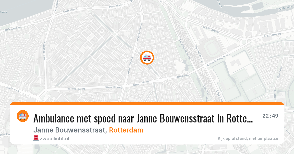 Ambulance met spoed naar Janne Bouwensstraat in Rotterdam — 18 mei 2026