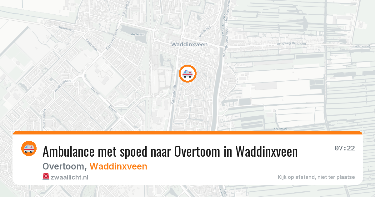 Ambulance met spoed naar Overtoom in Waddinxveen — 25 jun 2026