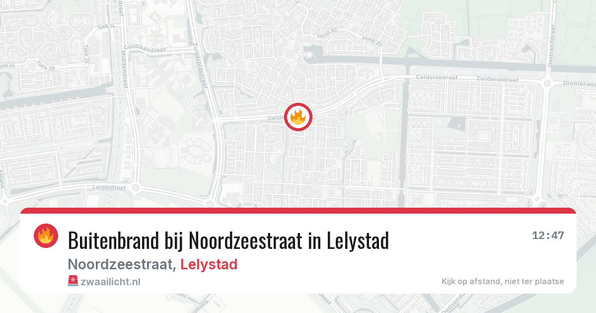 Buitenbrand bij Noordzeestraat in Lelystad — 4 jul 2026