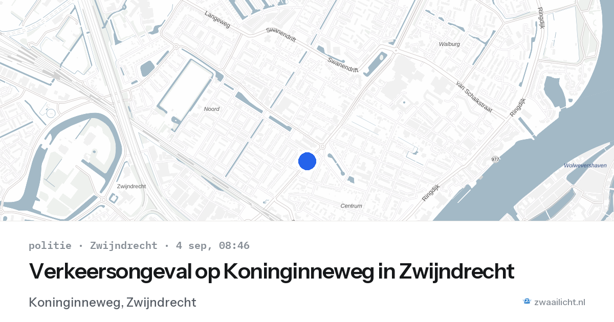 Verkeersongeval op Koninginneweg in Zwijndrecht — 4 sep 2026