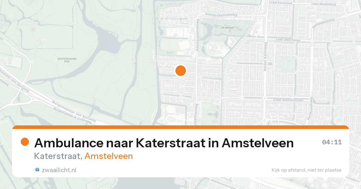 Ambulance naar Katerstraat in Amstelveen — 24 jul 2026