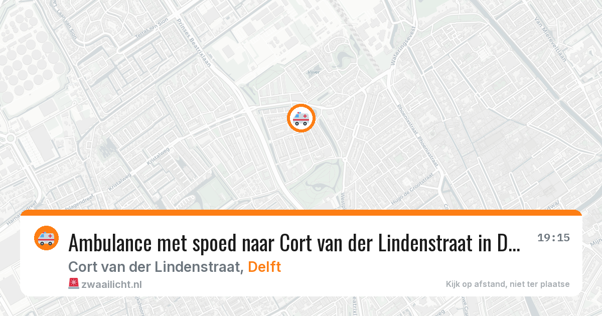 Ambulance met spoed naar Cort van der Lindenstraat in Delft — 12 aug 2026