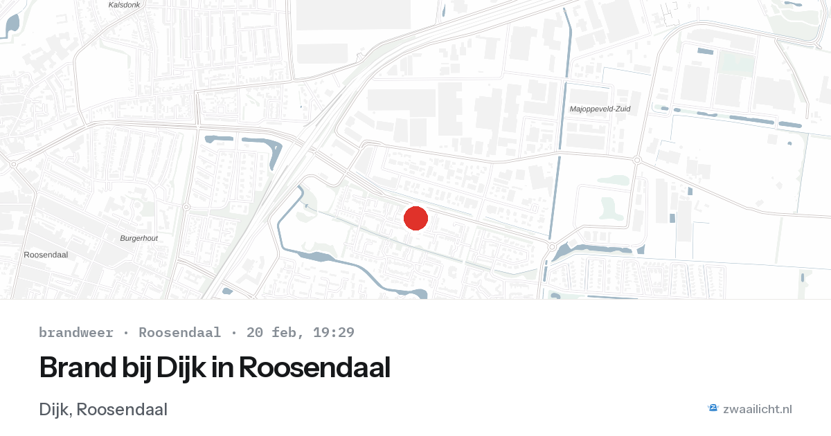 Brand bij Dijk in Roosendaal — 20 feb 2026