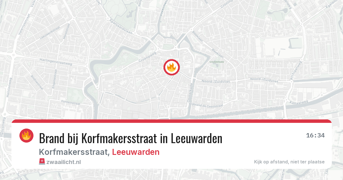 Brand bij Korfmakersstraat in Leeuwarden — 30 jul 2026