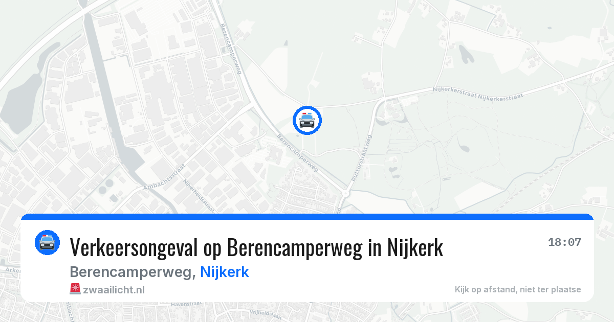 Verkeersongeval op Berencamperweg in Nijkerk — 24 jul 2026