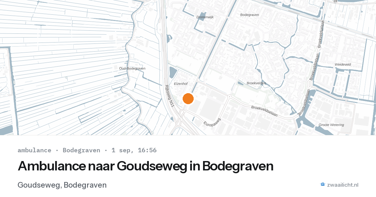 Ambulance naar Goudseweg in Bodegraven — 1 sep 2026