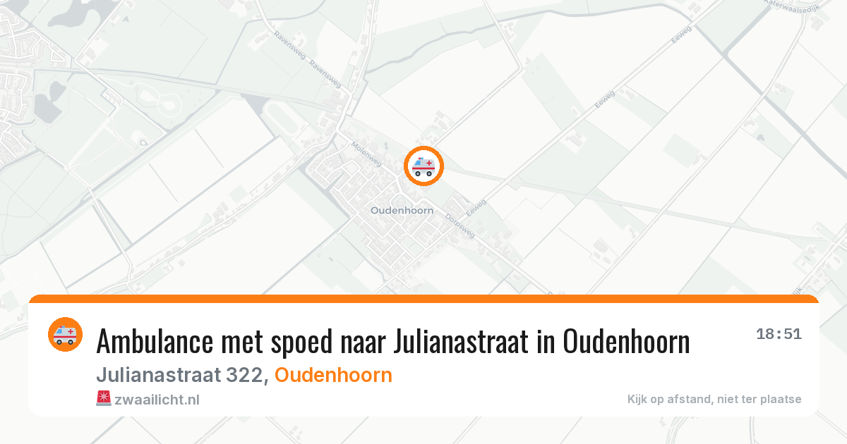 Ambulance met spoed naar Julianastraat in Oudenhoorn — 6 jul 2026