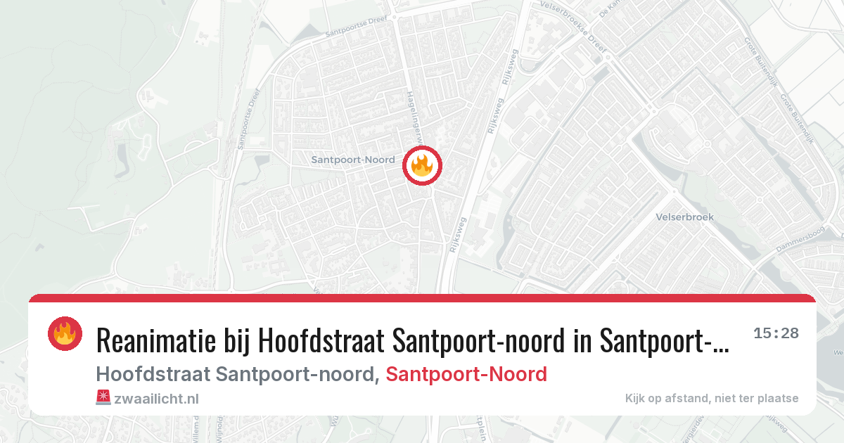 Reanimatie bij Hoofdstraat Santpoort-noord in Santpoort-Noord — 16 mei 2026