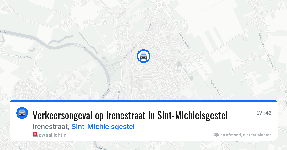 Verkeersongeval op Irenestraat in Sint-Michielsgestel — 7 aug 2026