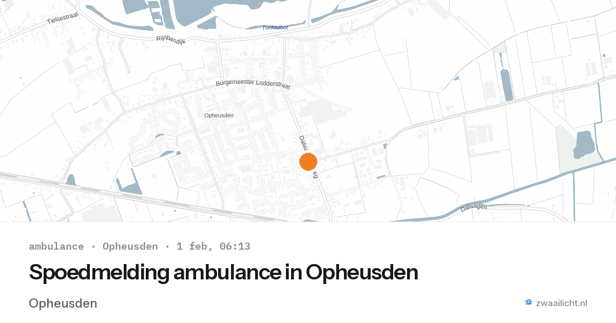 Spoedmelding ambulance in Opheusden — 1 feb 2026