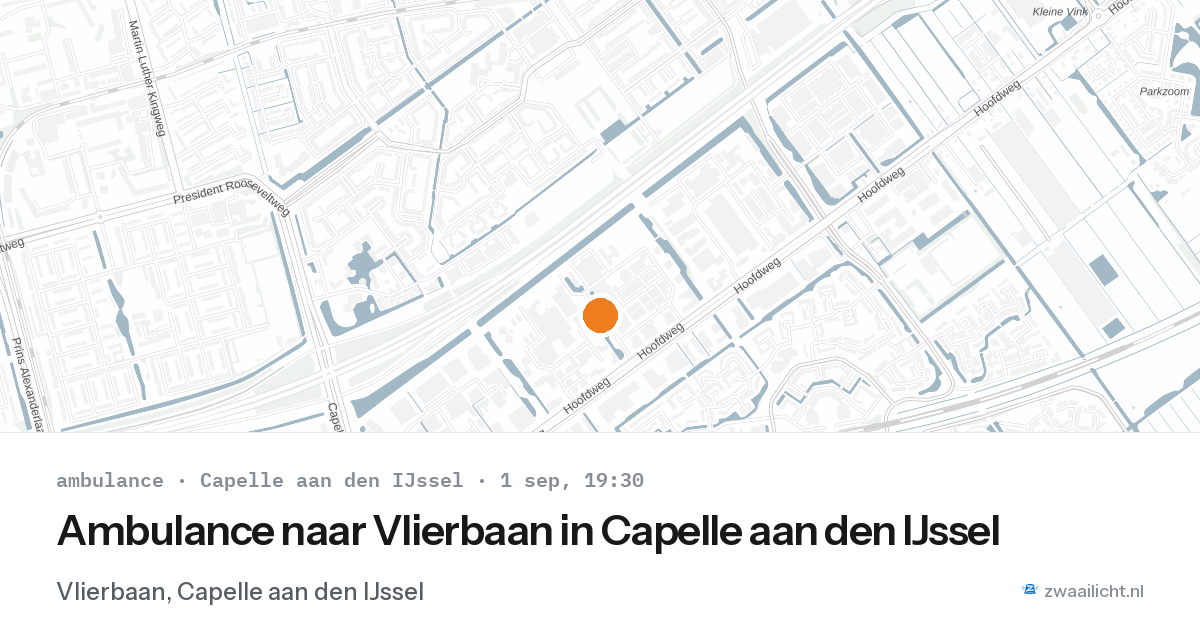 Ambulance naar Vlierbaan in Capelle aan den IJssel — 1 sep 2026