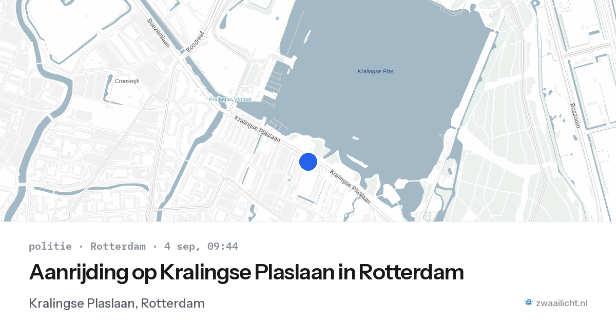 Aanrijding op Kralingse Plaslaan in Rotterdam — 4 sep 2026