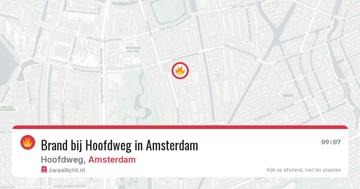 Brand bij Hoofdweg in Amsterdam — 7 apr 2026