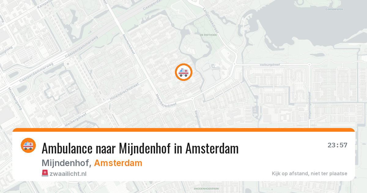 Ambulance naar Mijndenhof in Amsterdam — 17 mei 2026