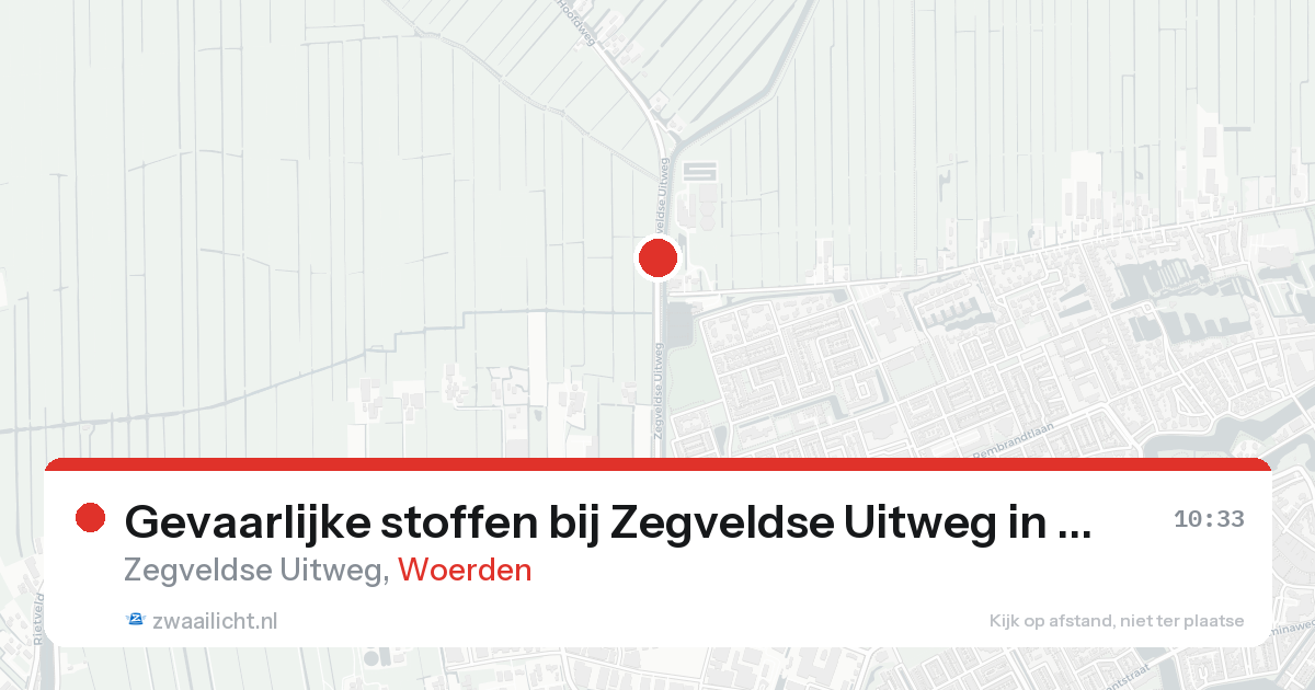 Gevaarlijke stoffen bij Zegveldse Uitweg in Woerden — 16 aug 2026