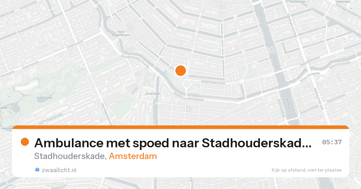 Ambulance met spoed naar Stadhouderskade in Amsterdam — 24 aug 2026