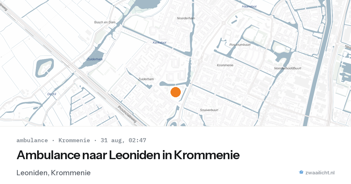 Ambulance naar Leoniden in Krommenie — 31 aug 2026
