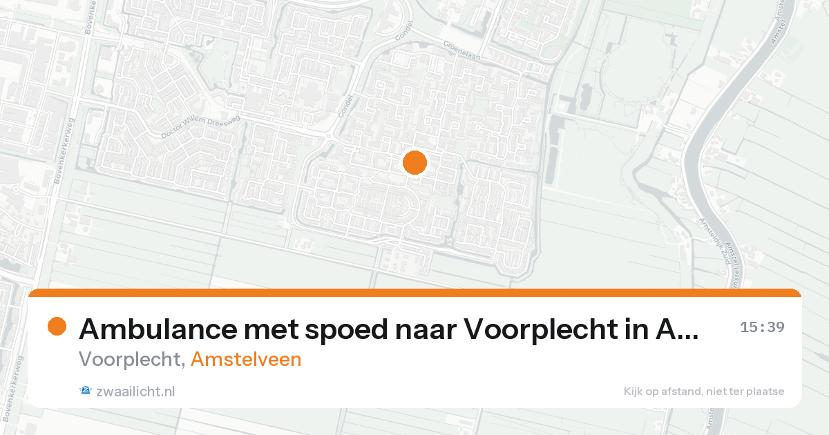 Ambulance met spoed naar Voorplecht in Amstelveen — 20 aug 2026