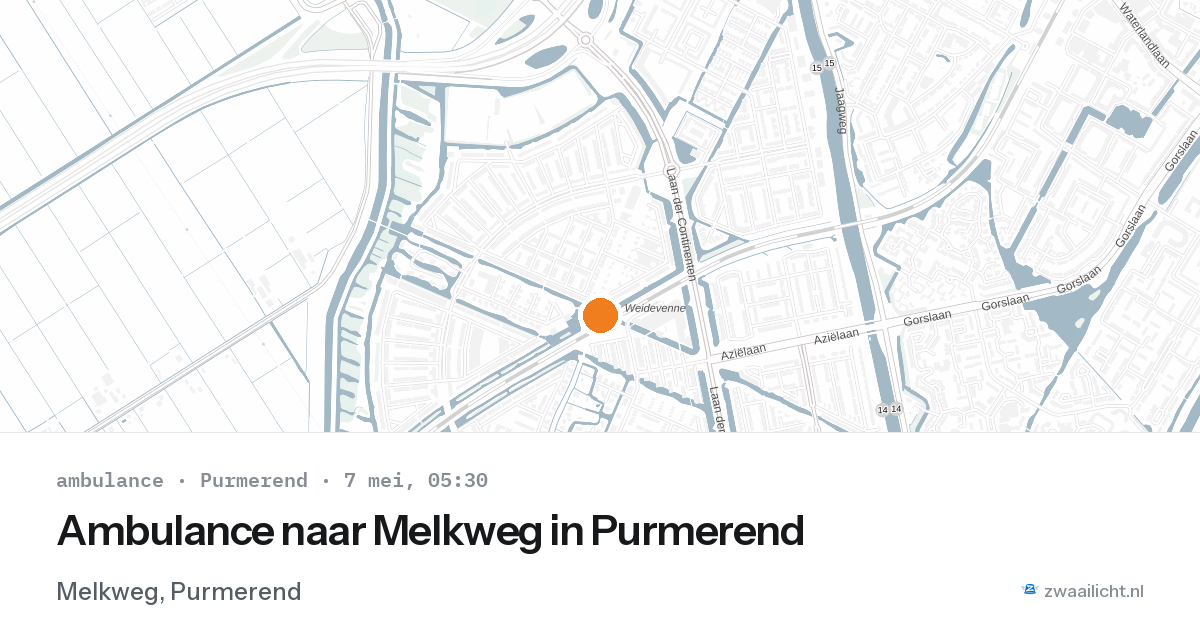 Ambulance naar Melkweg in Purmerend — 7 mei 2026