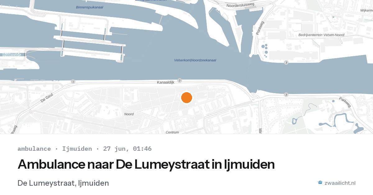 Ambulance naar De Lumeystraat in Ijmuiden — 26 jun 2026