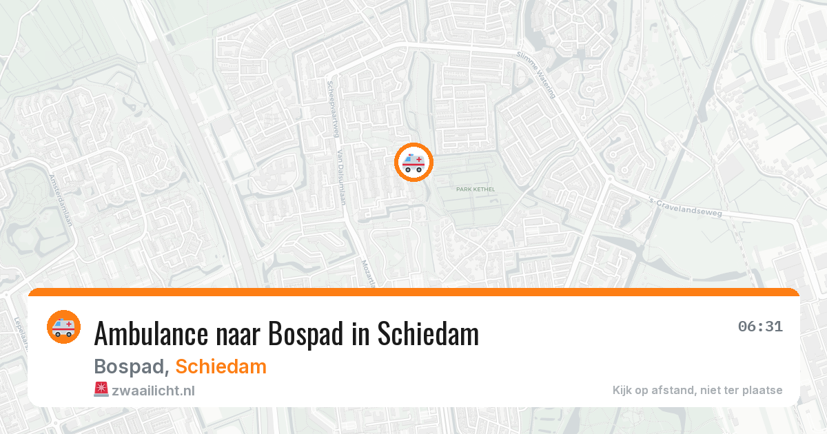 Ambulance naar Bospad in Schiedam — 14 aug 2026