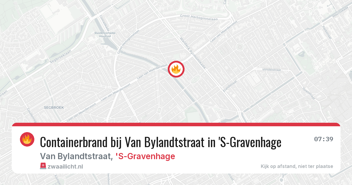 Containerbrand bij Van Bylandtstraat in 'S-Gravenhage — 9 aug 2026
