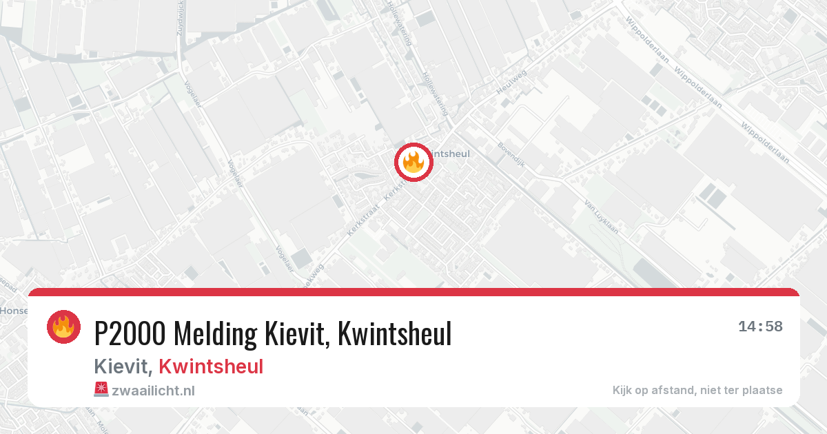 P2000 Melding Kievit, Kwintsheul — 17 mei 2026
