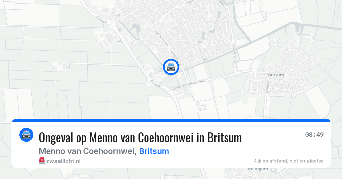 Ongeval op Menno van Coehoornwei in Britsum — 31 mei 2026