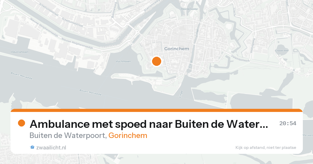 Ambulance met spoed naar Buiten de Waterpoort in Gorinchem — 16 aug 2026