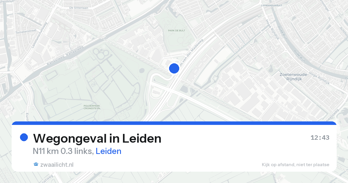 Wegongeval in Leiden — 20 aug 2026