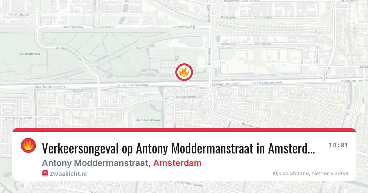 Verkeersongeval op Antony Moddermanstraat in Amsterdam — 8 apr 2026
