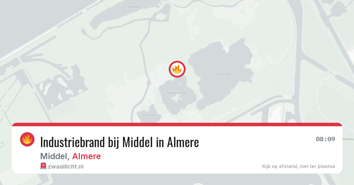 Industriebrand bij Middel in Almere — 29 apr 2026