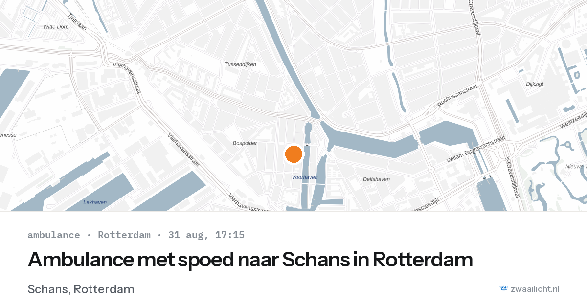 Ambulance met spoed naar Schans in Rotterdam — 31 aug 2026