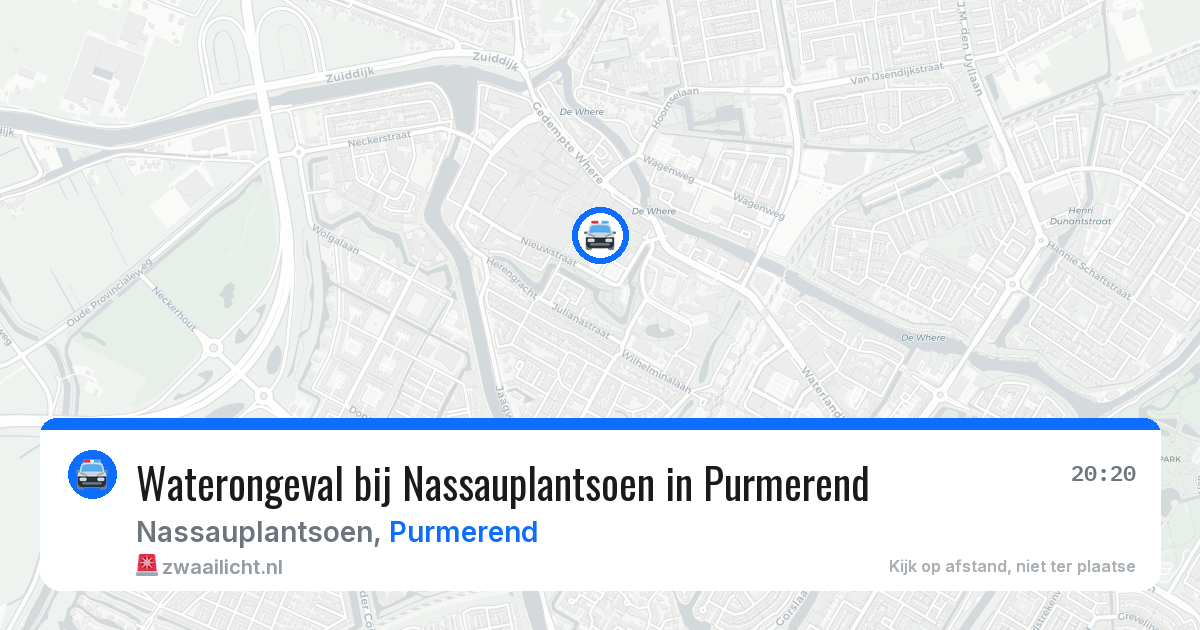 Waterongeval bij Nassauplantsoen in Purmerend — 14 aug 2026