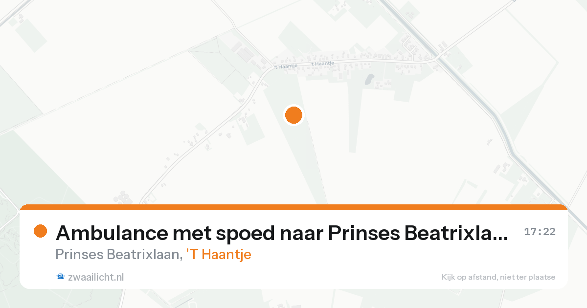 Ambulance met spoed naar Prinses Beatrixlaan in 'T Haantje — 20 aug 2026