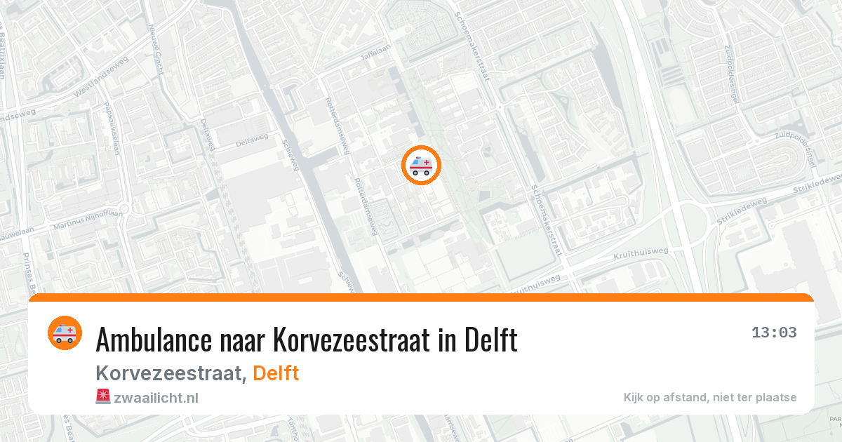 Ambulance naar Korvezeestraat in Delft — 23 jul 2026