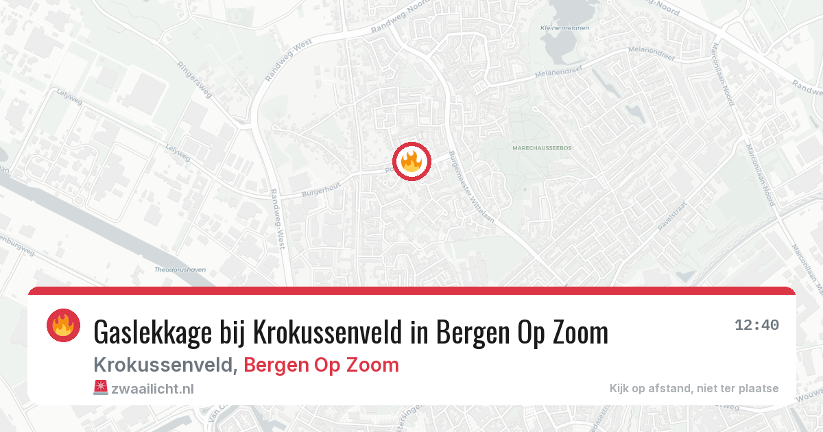 Gaslekkage bij Krokussenveld in Bergen Op Zoom — 10 aug 2026