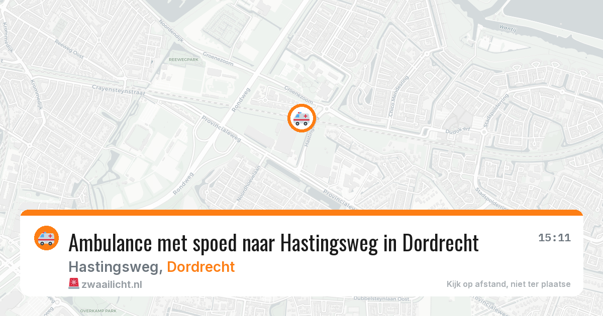 Ambulance met spoed naar Hastingsweg in Dordrecht — 5 aug 2026
