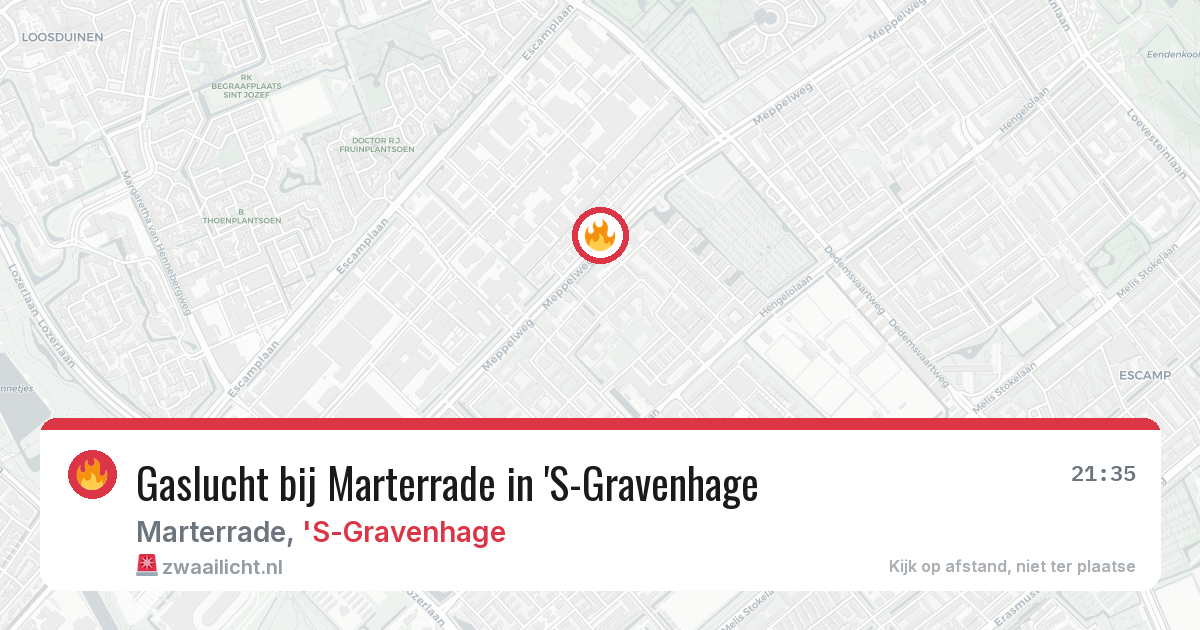 Gaslucht bij Marterrade in 'S-Gravenhage — 30 mrt 2026