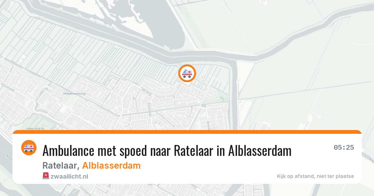 Ambulance met spoed naar Ratelaar in Alblasserdam — 29 mrt 2026