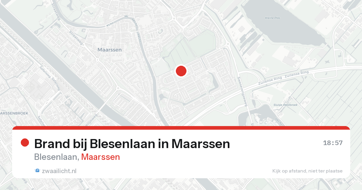 Brand bij Blesenlaan in Maarssen — 19 aug 2026