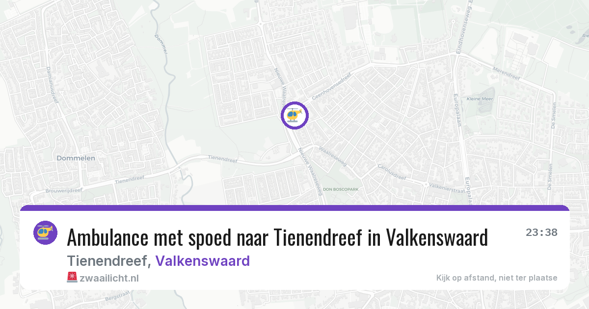 Ambulance met spoed naar Tienendreef in Valkenswaard — 26 jun 2026
