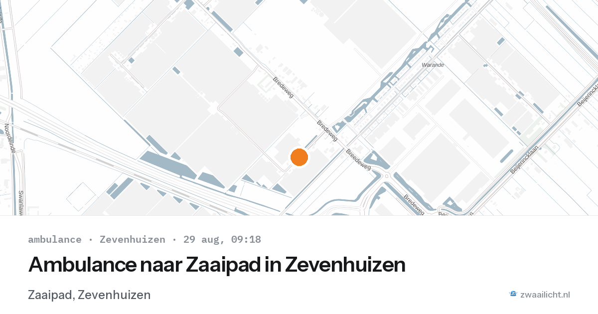 Ambulance naar Zaaipad in Zevenhuizen — 29 aug 2026